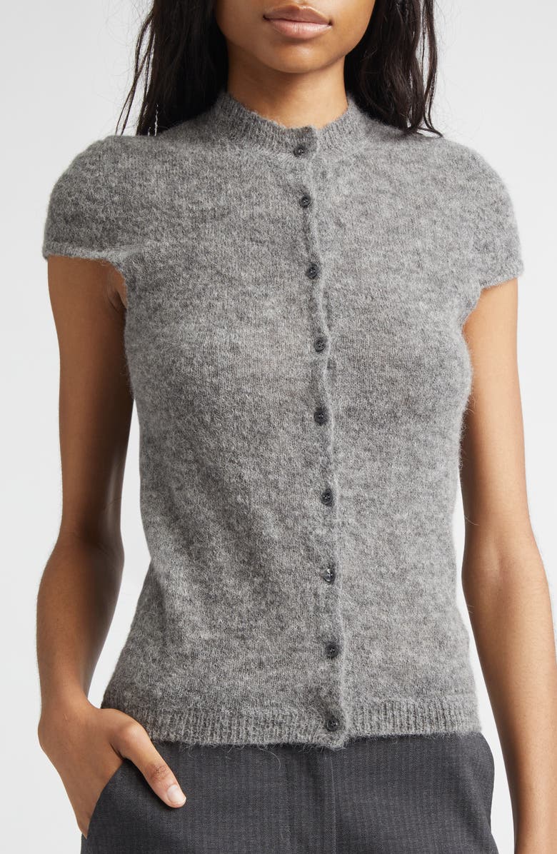 Paloma Wool Refian Cap Sleeve Alpaca Blend Cardigan, Alternate, color, Grey