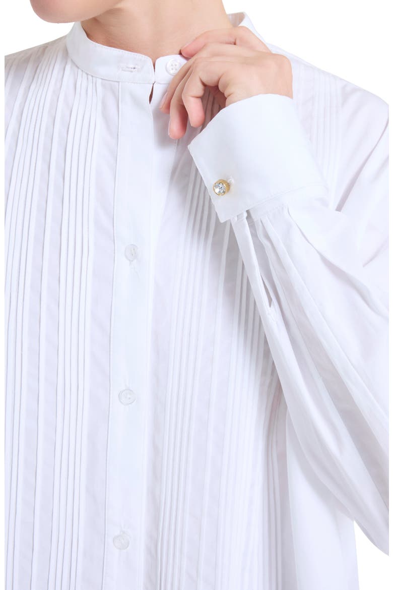 Painter Pintuck Cotton Shirt, Alternate, color, WHITE