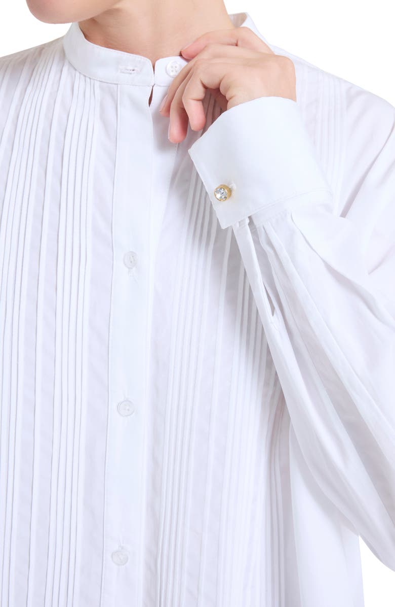 TWP Painter Pintuck Cotton Shirt, Alternate, color, White