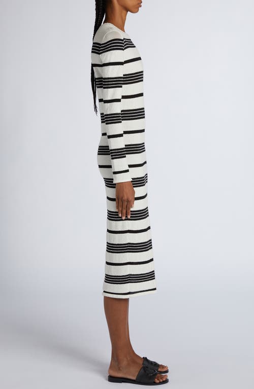 Moncler Stripe Long-sleeve Midi Dress