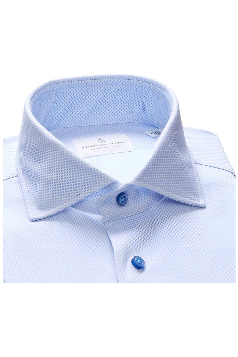 4Flex Modern Fit Diamond Print Knit Dress Shirt, Alternate, color, BRIGHT BLUE