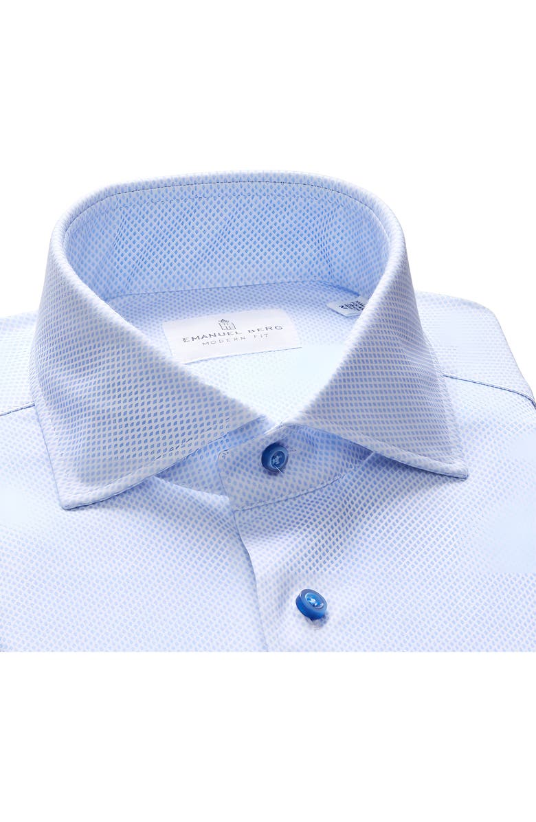 Emanuel Berg 4Flex Modern Fit Diamond Print Knit Dress Shirt, Alternate, color, 