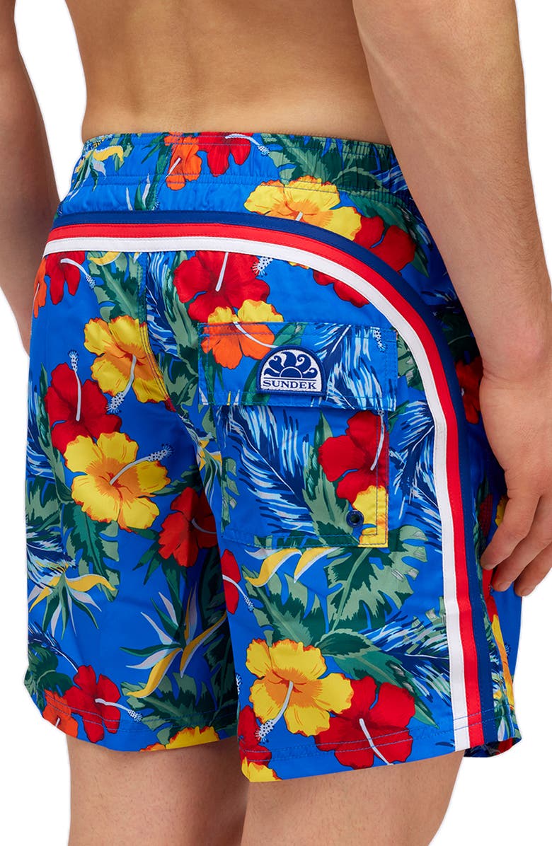 Sundek Floral Board Shorts, Alternate, color, Over Sky