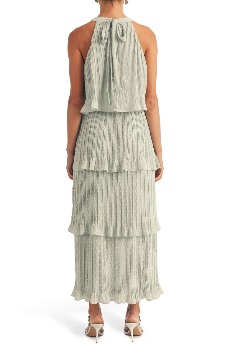 Arose Studio Lauren Tiered Swiss Dot Chiffon Dress, Alternate, color, Sage