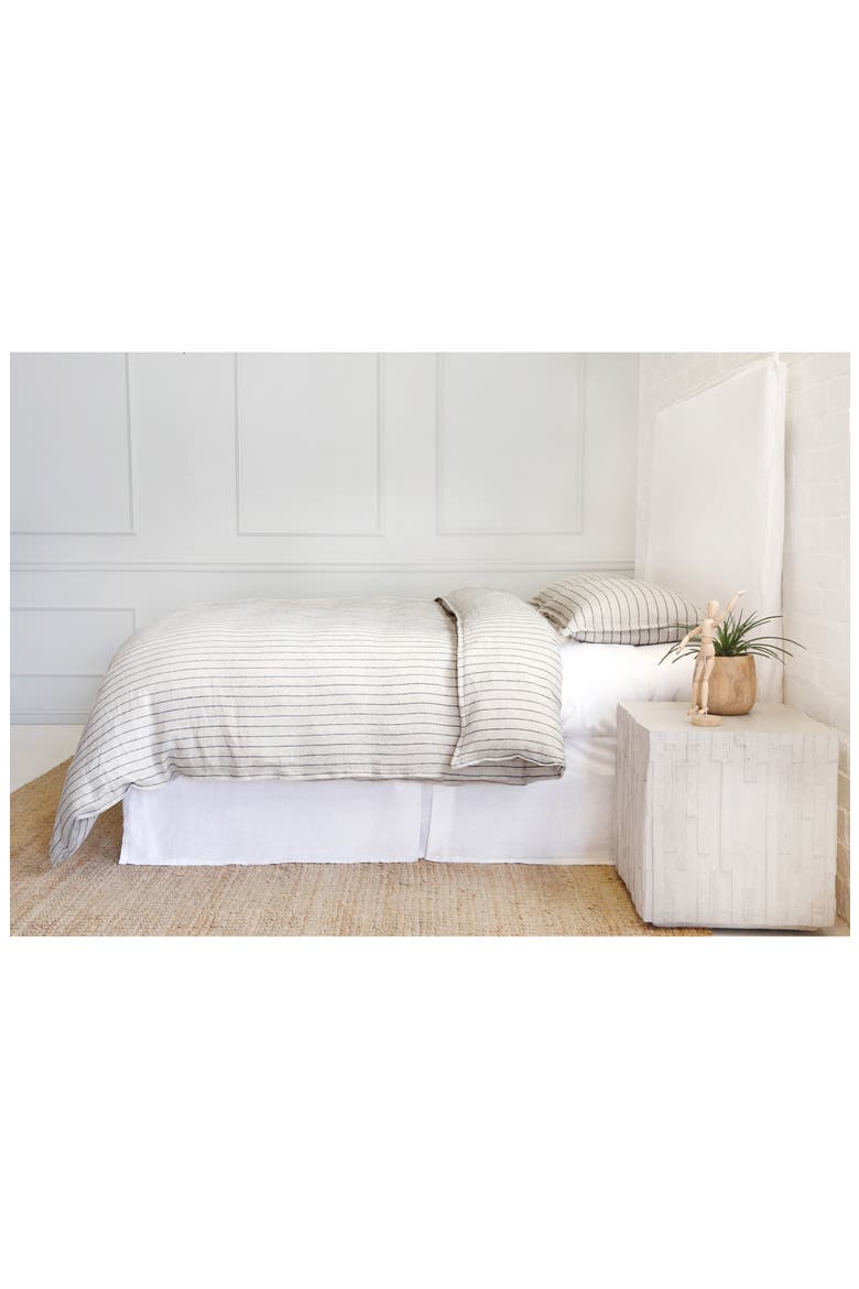 Blake Duvet Cover, Alternate, color, FLAX/MIDNIGHT