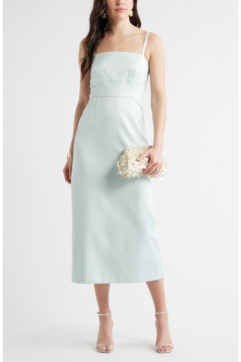 Column Cocktail Dress, Main, color, BLUE FROTH