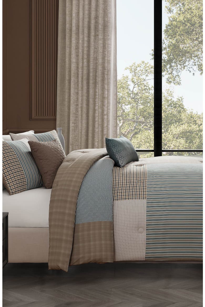 Tranquil Patch Cotton Sateen Comforter Set, Alternate, color, BLUE