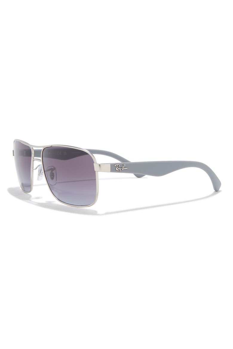 59mm Pilot Sunglasses, Alternate, color, MATTE SILVER