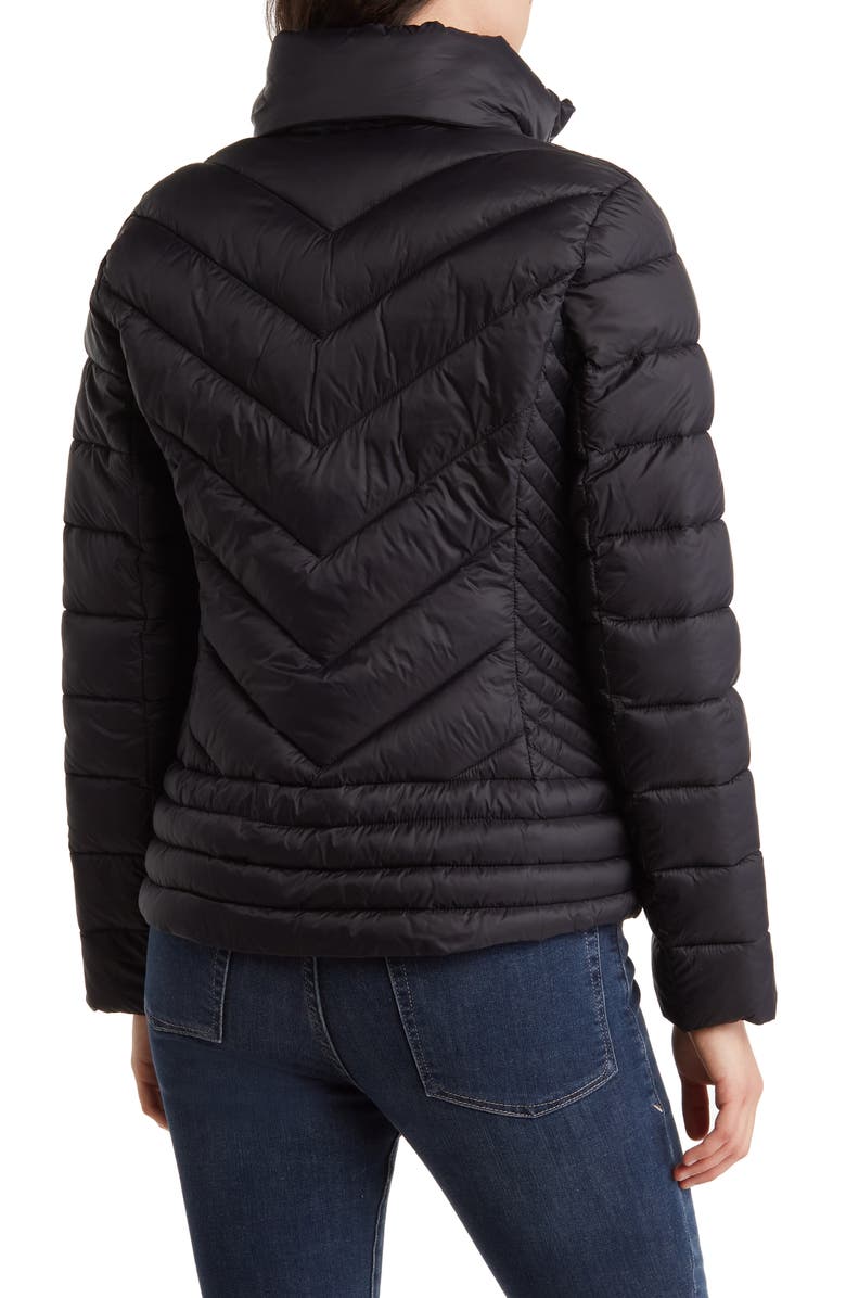 Michael Kors Water Resistant Hooded Chevron Puffer Jacket, Alternate, color, 