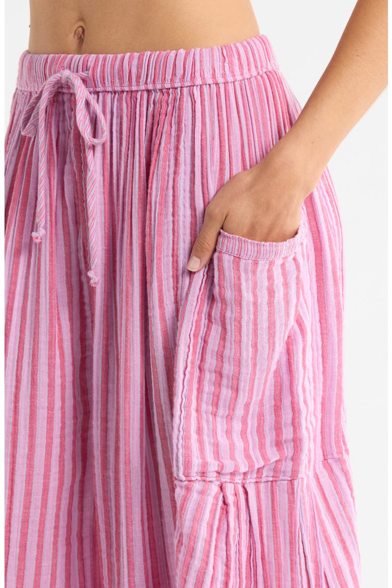 Quin Stripe Cotton Drawstring Pants, Alternate, color, STRAWBERRY COMBO