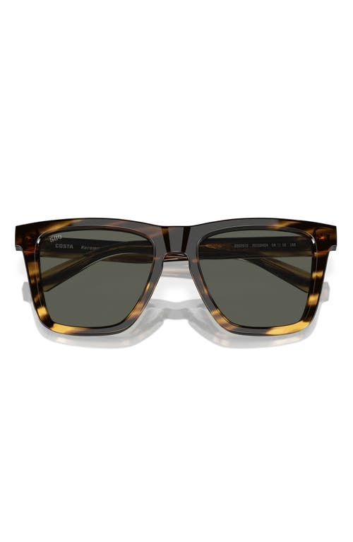 Costa Del Mar Keramas 54mm Polarized Square Sunglasses In Tortoise/gray 580g
