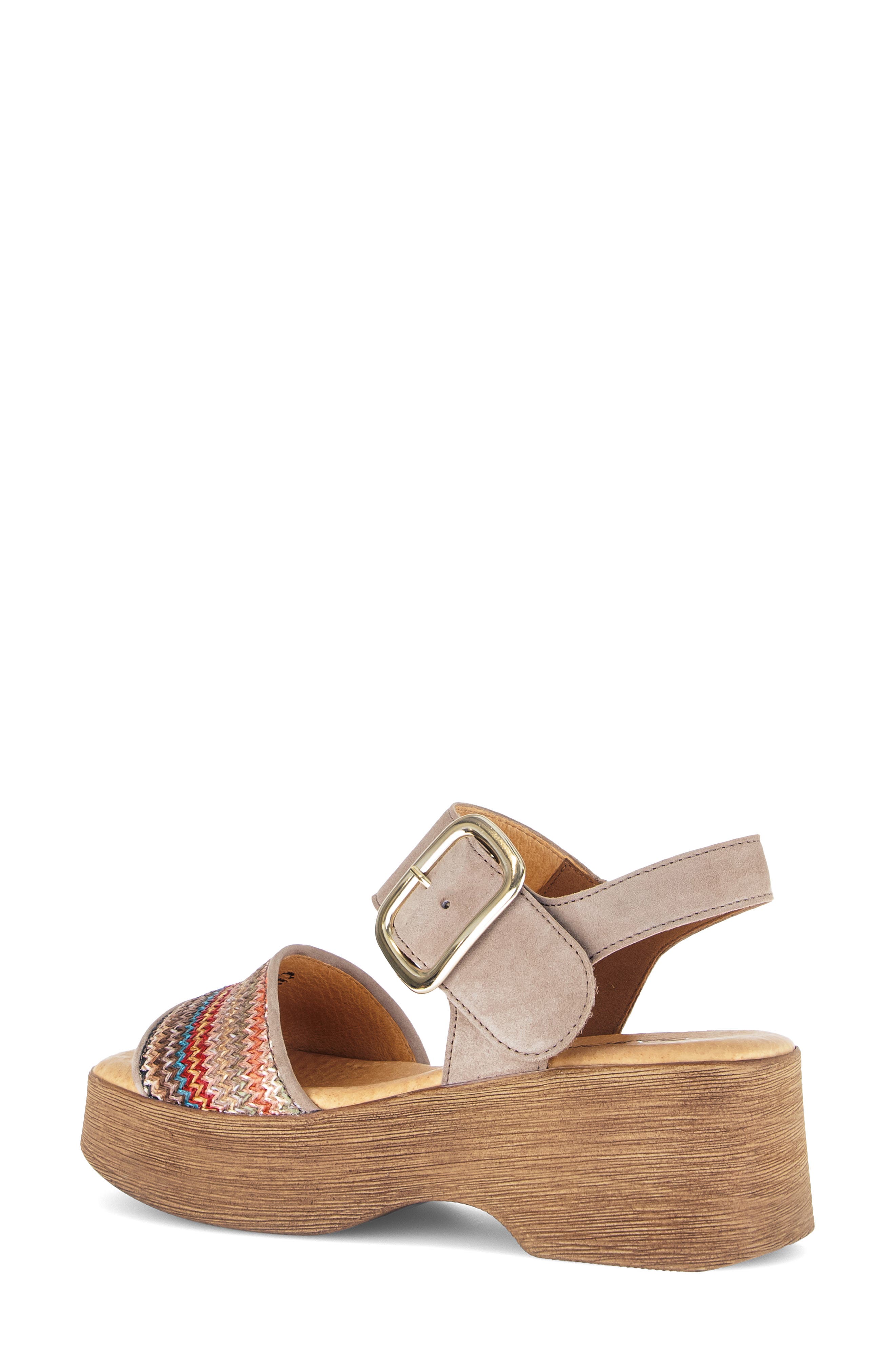 Gabor Ankle Strap Platform Sandal, Alternate, color, Taupe Multi Color