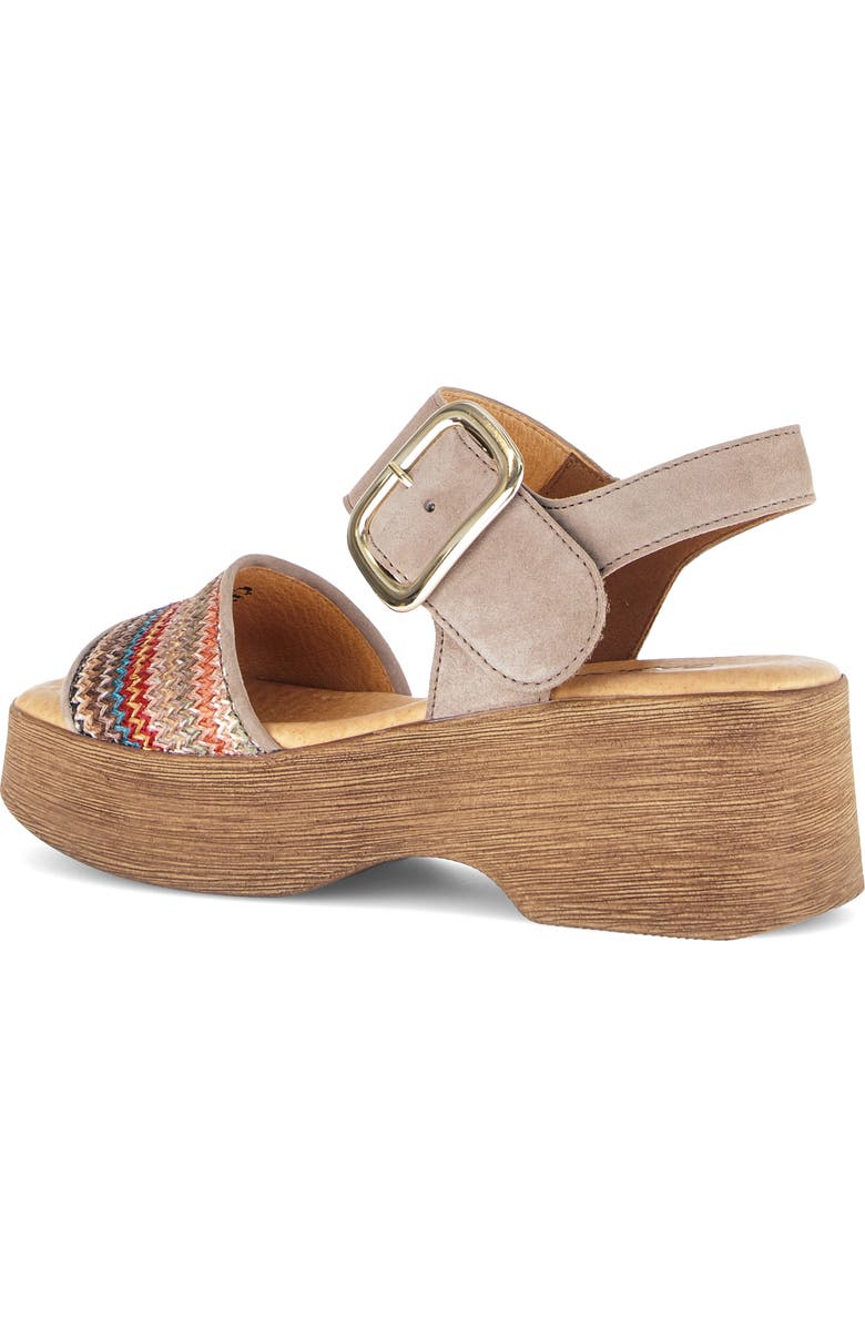 Gabor Ankle Strap Platform Sandal, Alternate, color, Taupe Multi Color