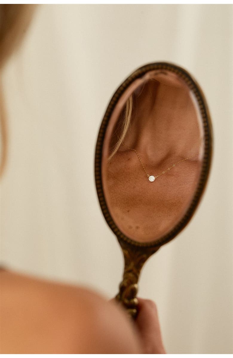 Set & Stones Everyday Solitaire Necklace, Alternate, color, Gold