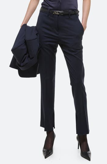 Helmut Lang Wool Zipper Hem Slim Pants