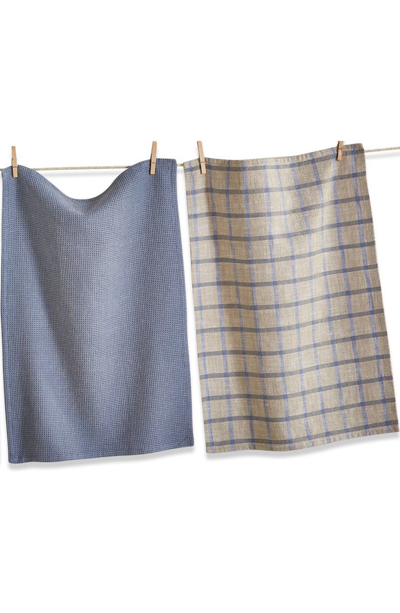 tag Canyon Woven Denim Blue Cotton Kitchen Dishtowels Set of 4, Alternate, color, Blue