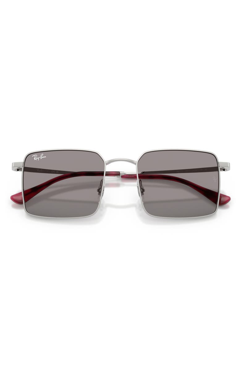 Ray-Ban 53mm Square Sunglasses, Alternate, color, Silver / Grey