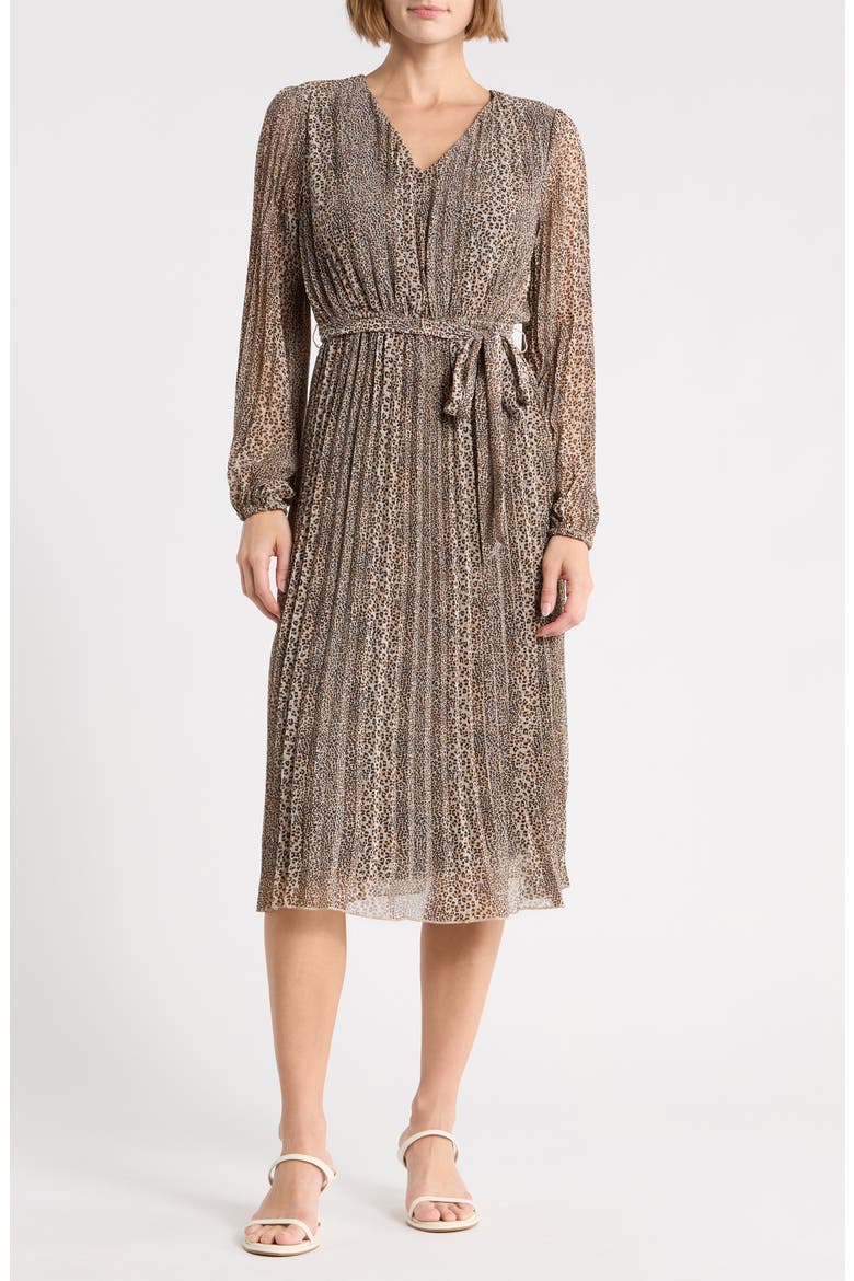 Animal Print Long Sleeve Dress, Main, color, ANIMAL