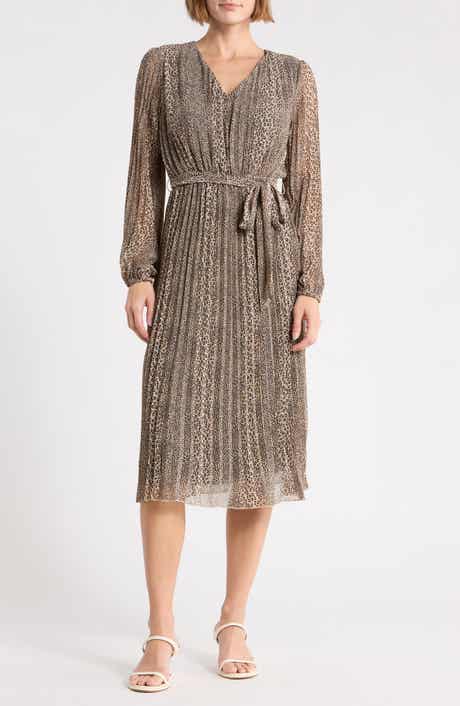 Animal Print Long Sleeve Dress