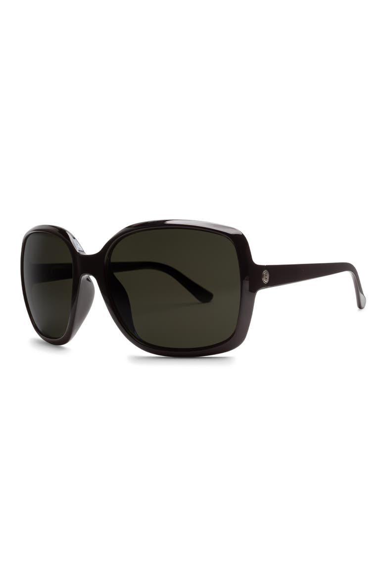 Marin 56mm Polarized Oversize Square Sunglasses, Alternate, color, GLOSS BLACK/ GREY POLAR