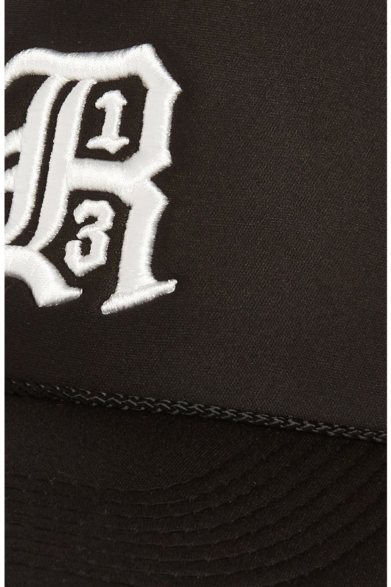 Logo Trucker Hat, Alternate, color, BLACK