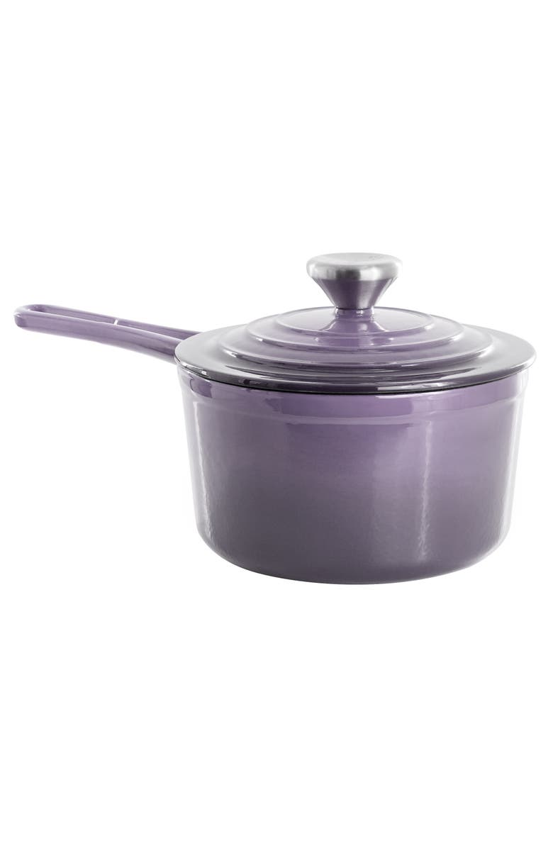 Megachef 2 Quart Enameled Cast Iron Sauce Pan, Main, color, Purple