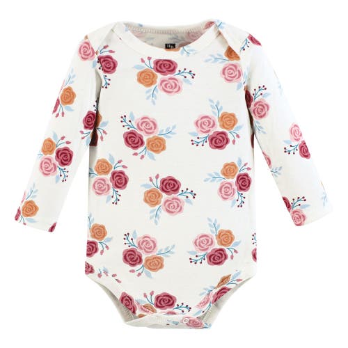 Hudson Baby Infant Breathable Cotton Long-sleeve Bodysuit Bundle 3 Count In Multi