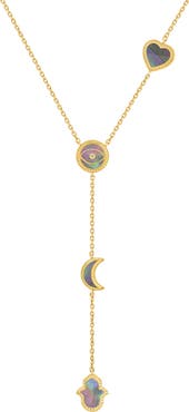 Karma and Luck Patient Mind Multi-Symbol Mother of Pearl Necklace