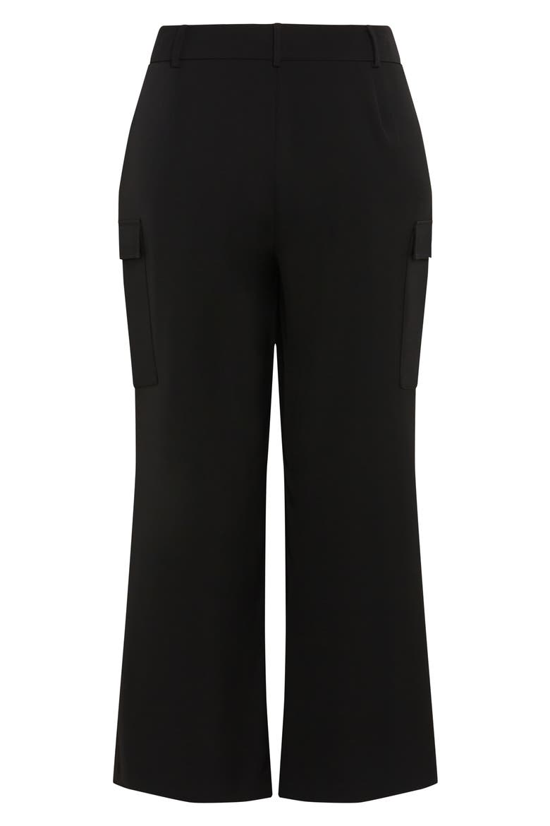 Karter Wide Leg Cargo Pants, Alternate, color, BLACK