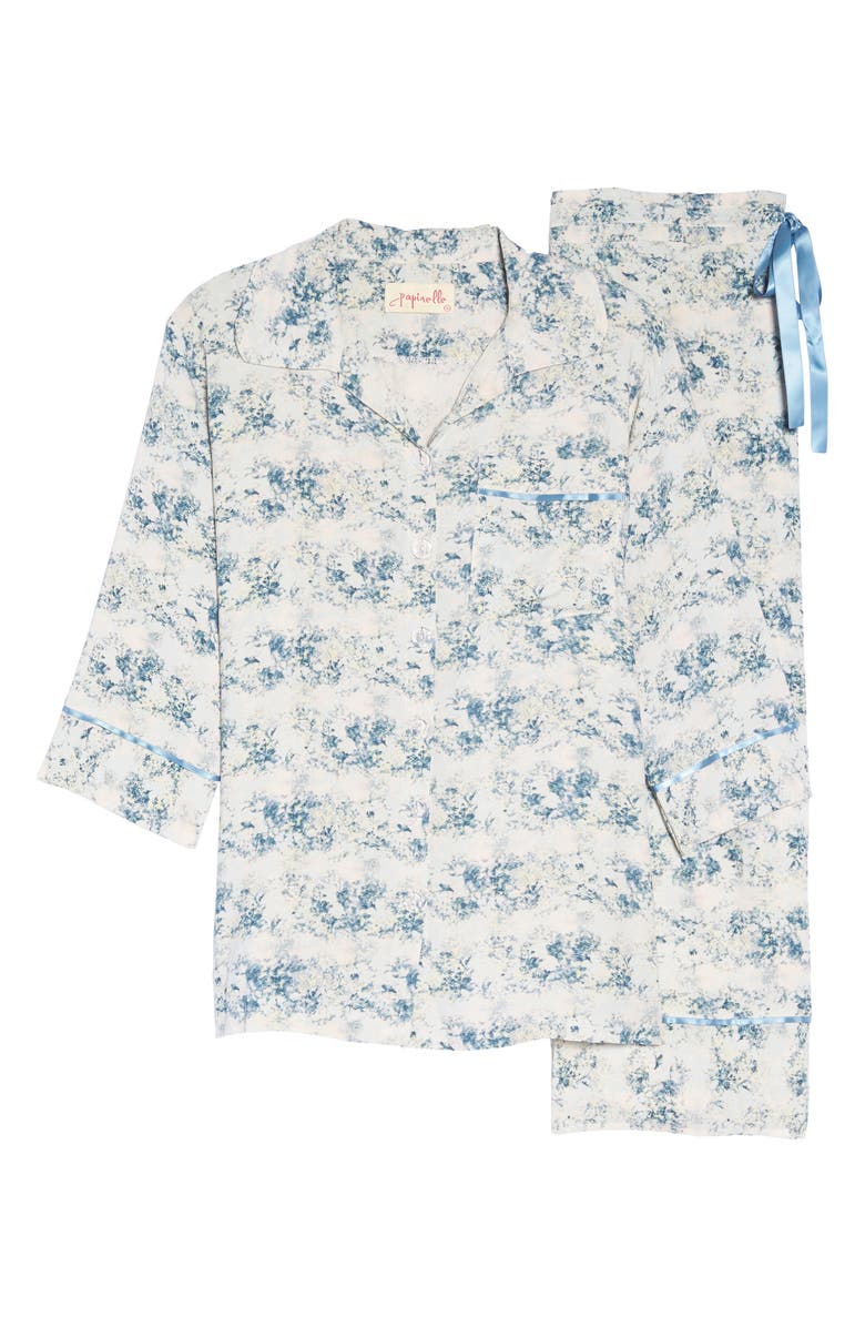 Papinelle Floral Print Crop Pajamas, Alternate, color,