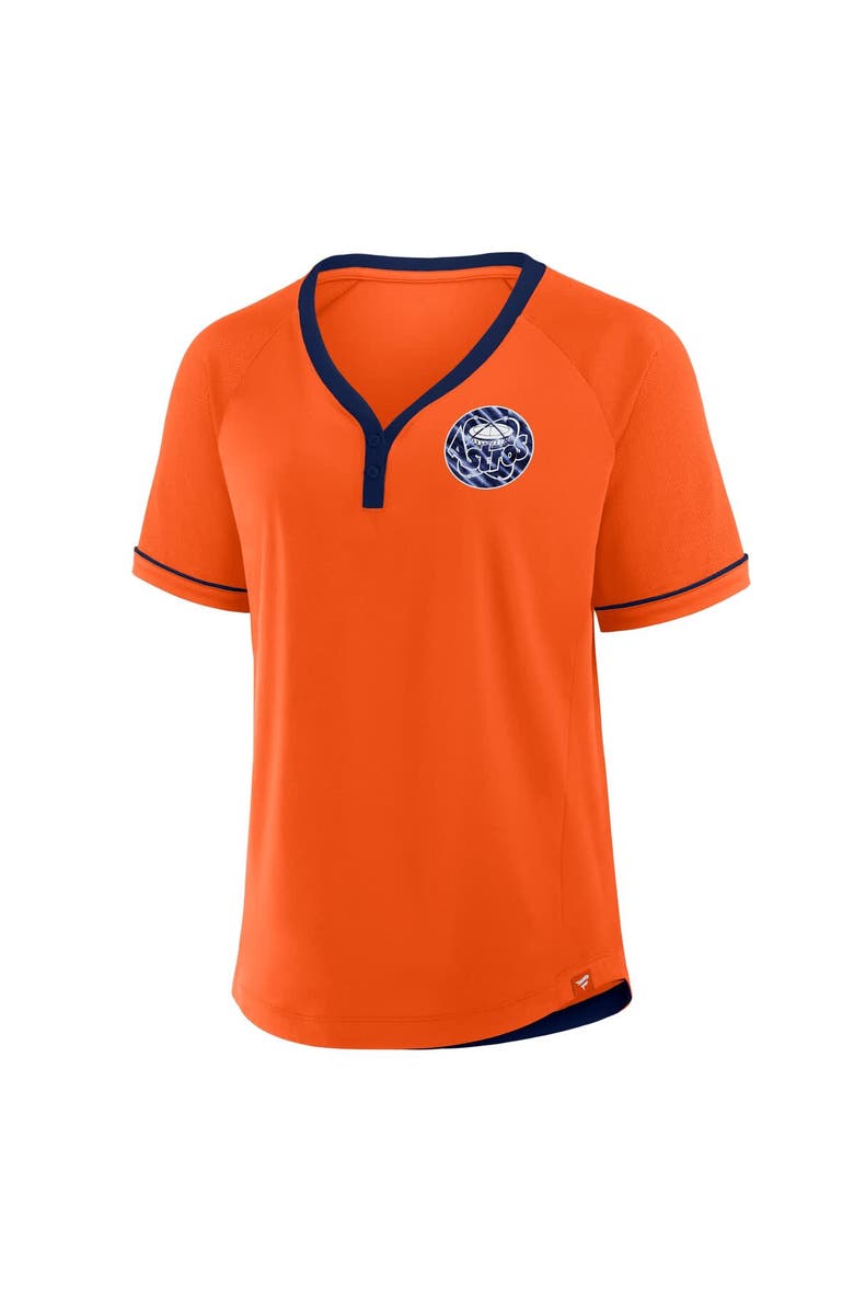 FANATICS Women's Fanatics Orange Houston Astros Cooperstown Collection League Diva Raglan V-Neck T-Shirt, Alternate, color, Orange