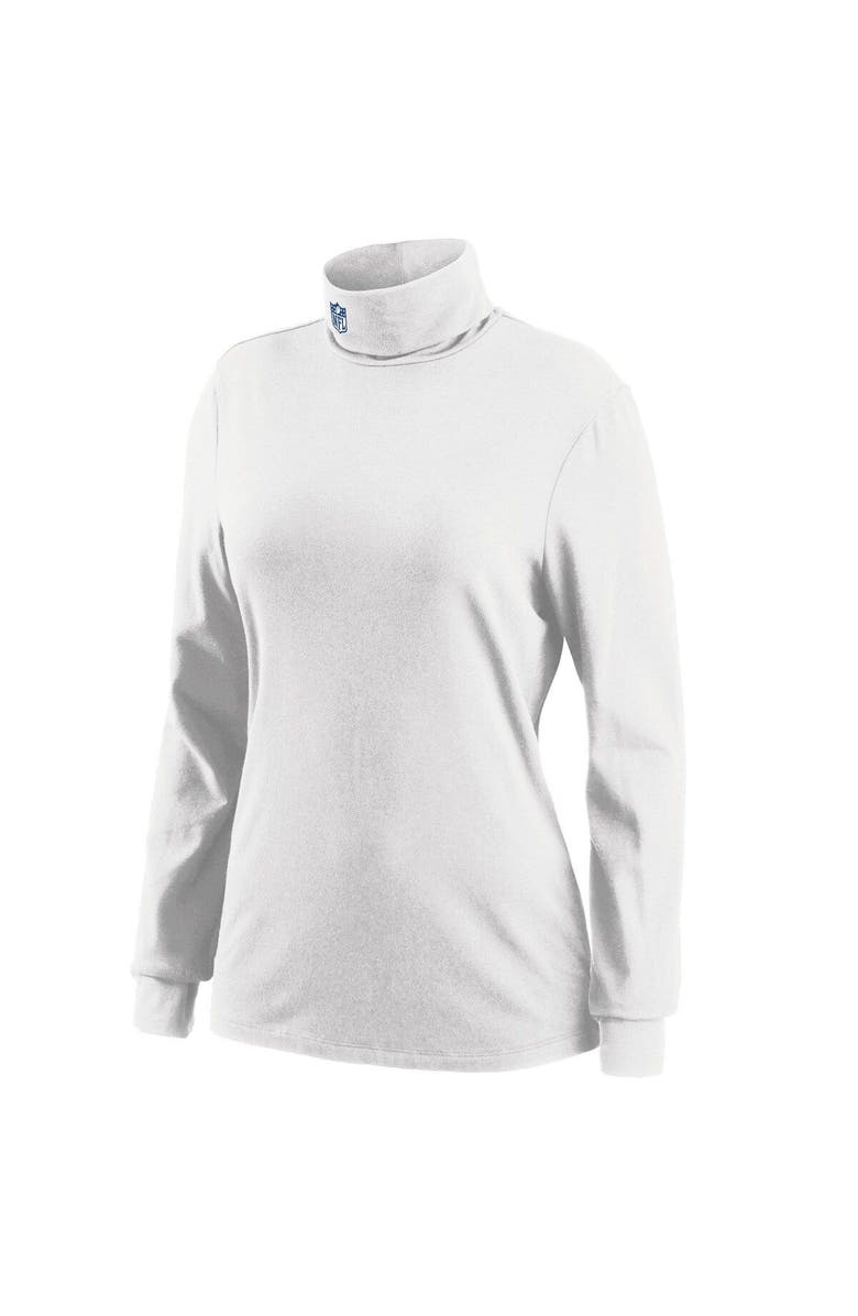 WEAR by Erin Andrews Women's WEAR by Erin Andrews White NFL Long Sleeve Tri-Blend Turtleneck T-Shirt, Alternate, color, 