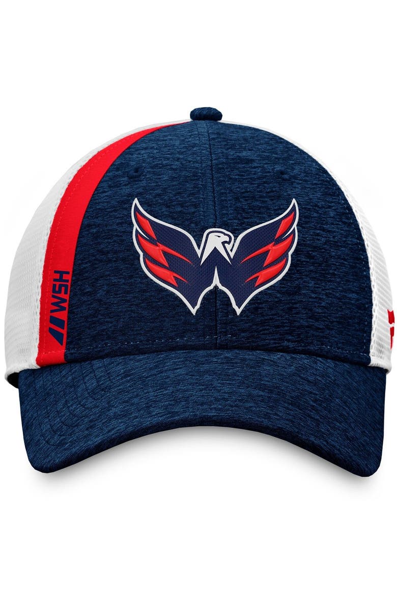 FANATICS Men's Fanatics Branded Navy Washington Capitals Authentic Pro Locker Room Trucker Snapback Hat, Alternate, color,