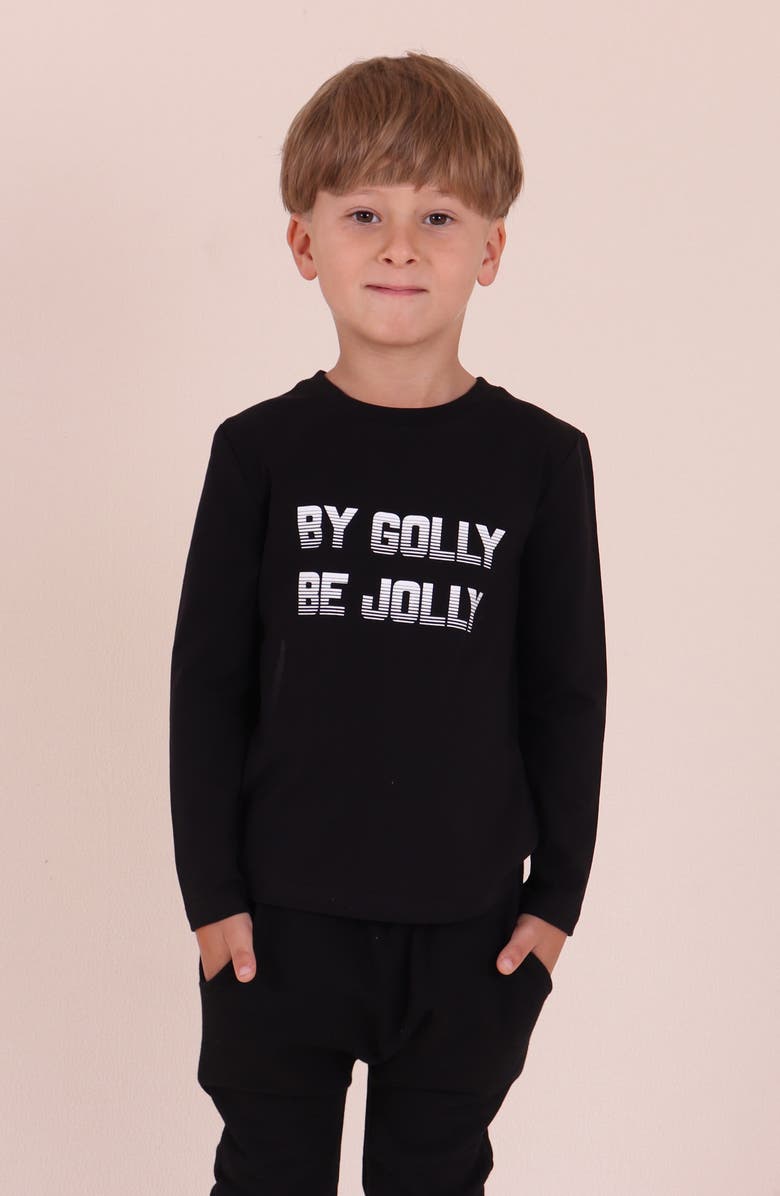 TINY TRIBE Kids' By Golly Be Jolly Graphic T-Shirt, Alternate, color, Black