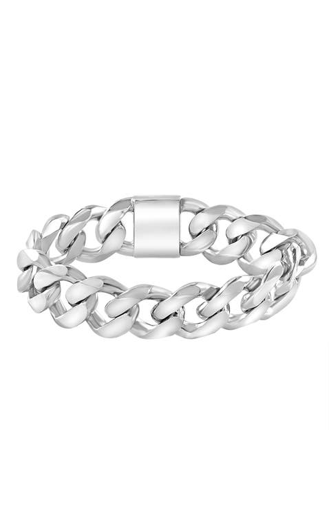 Bold Curb Chain Bracelet in Sterling Silver
