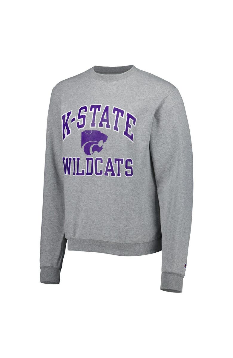 Champion Men's Champion Heather Gray Kansas State Wildcats High Motor Pullover Sweatshirt, Alternate, color, Heather Gray
