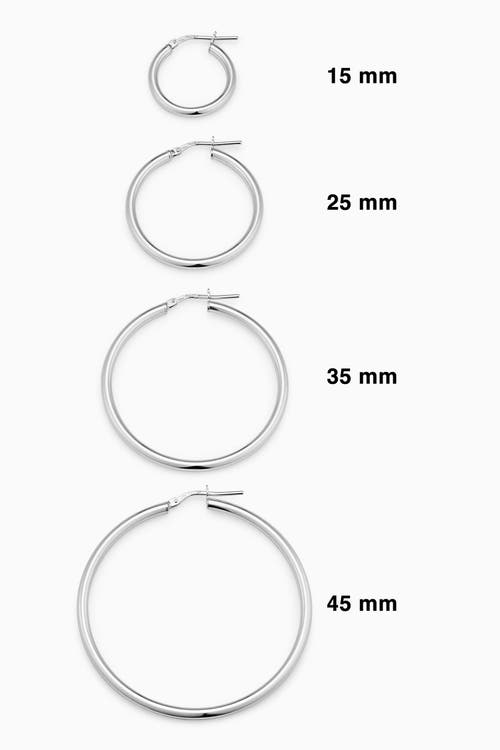 Oradina 10k Gold Everything Hoop Earrings In Silver