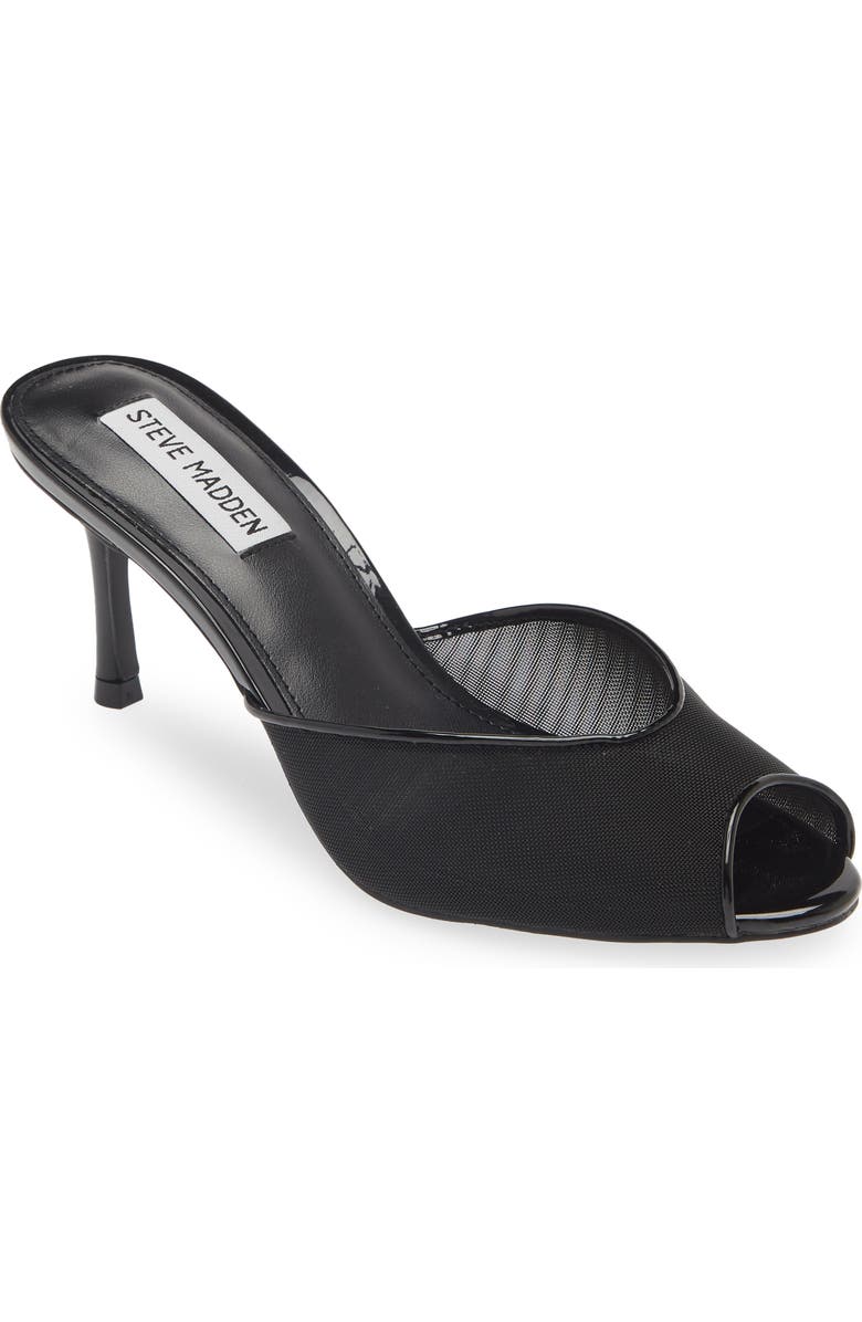Steve Madden Rowe Peep Toe Sandal, Main, color, Black