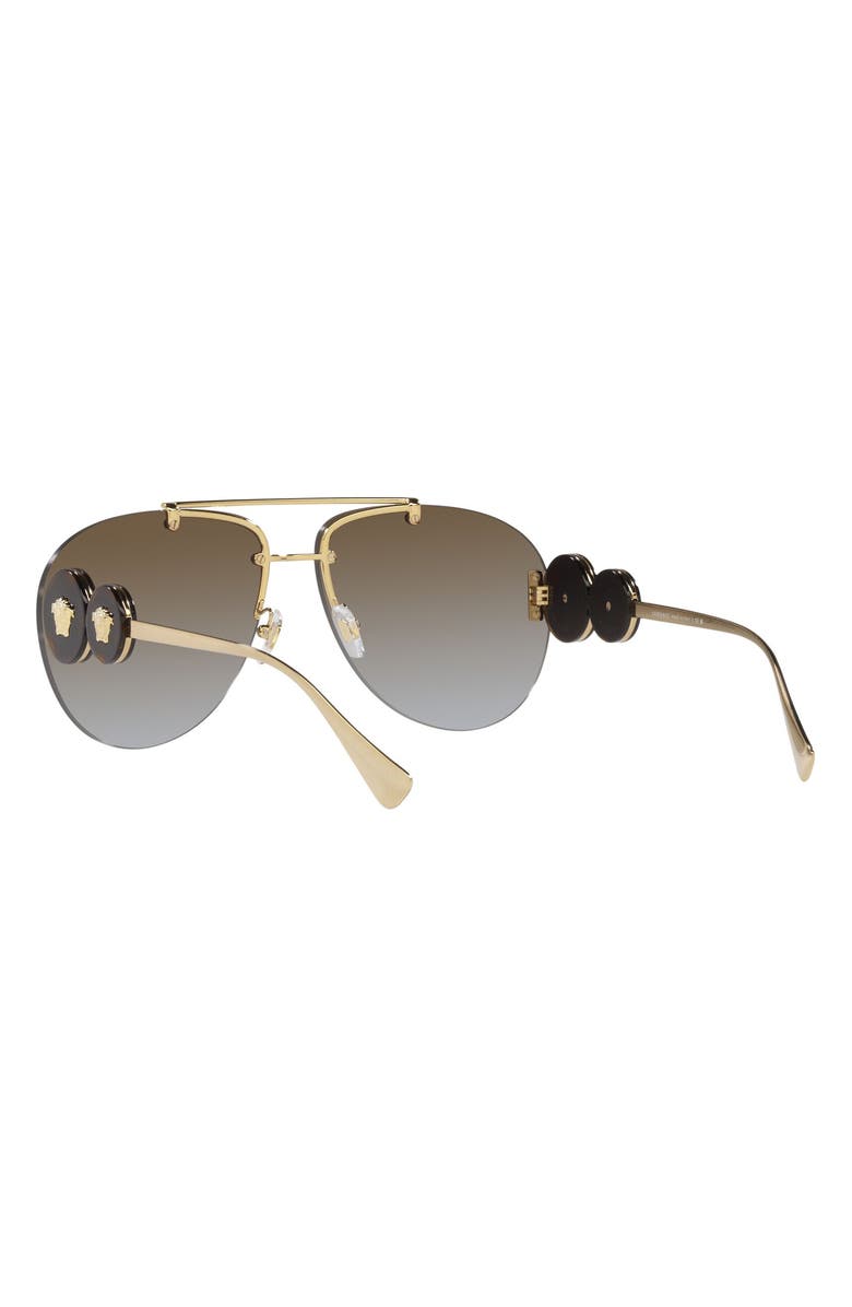 Versace 63mm Oversize Gradient Aviator Sunglasses, Alternate, color, 