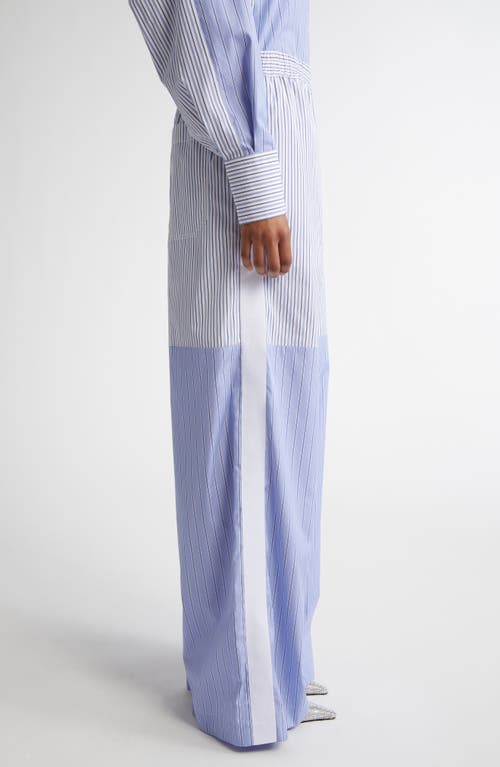Stella Mccartney Relaxed Fit Trousers Featuring Striped Detailing In Multicolor Blue