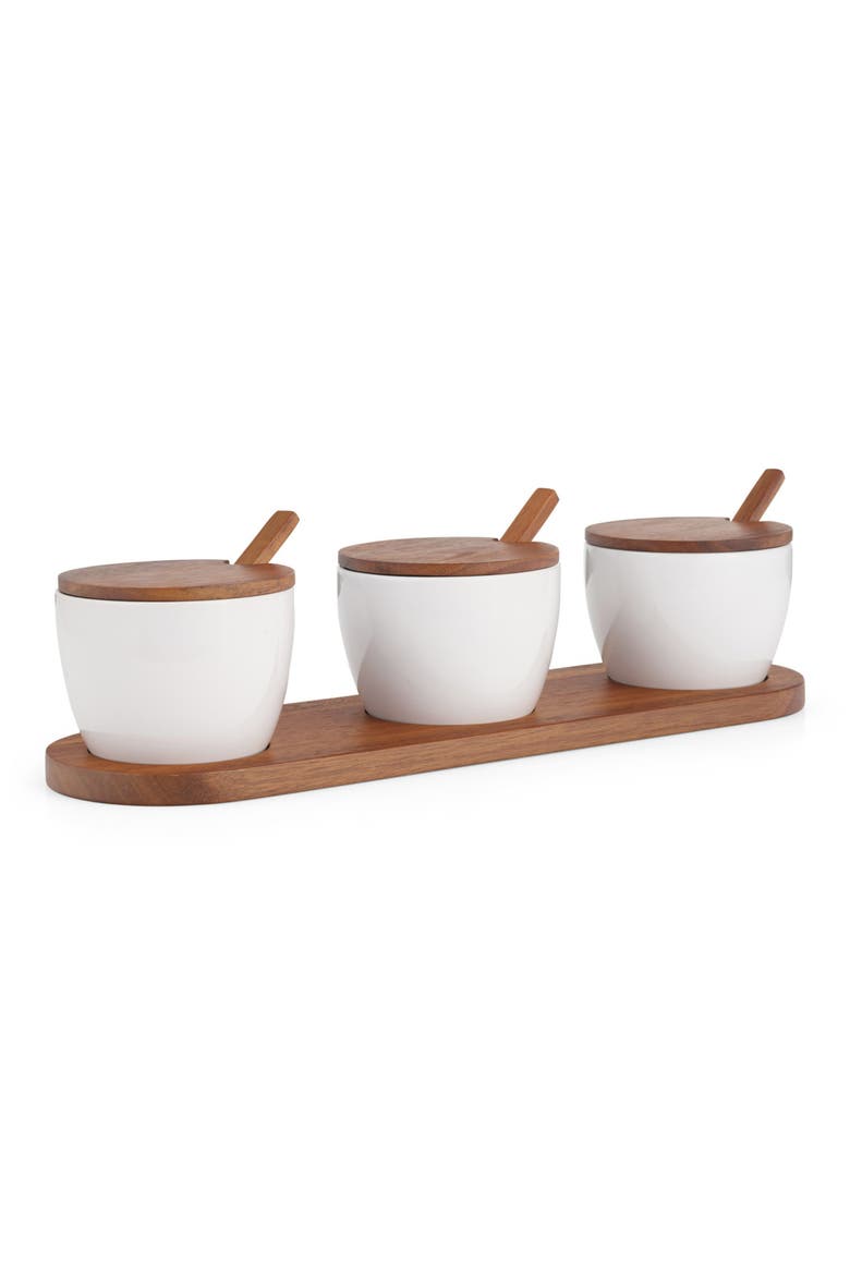 Duets Triple Condiments Server Set, Alternate, color, WHITE