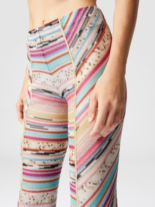 Missoni Lamé Slub Viscose Trousers With Slits At The Bottom In Multicoloured