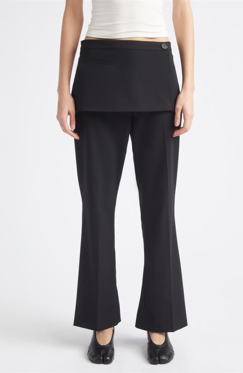 Mulberry Apron Overlay Crop Bootcut Pants