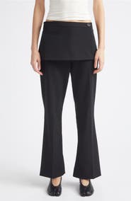 Sandy Liang Mulberry Apron Overlay Crop Bootcut Pants