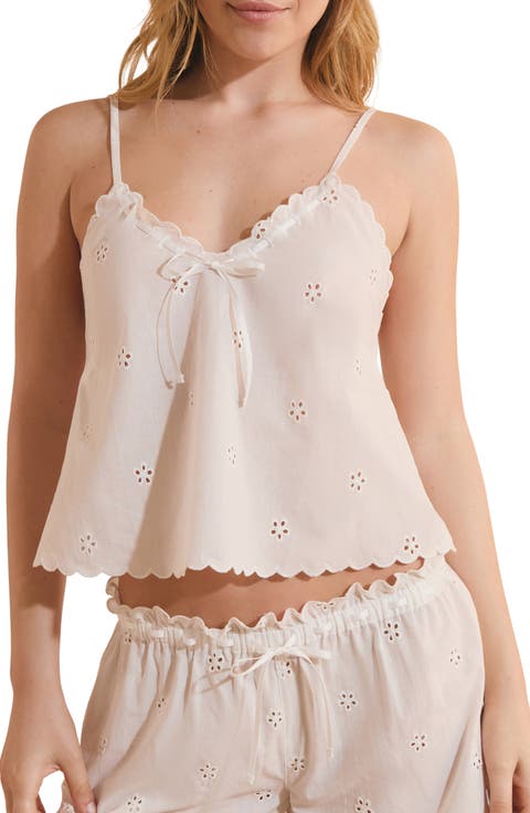 Petal Scalloped Eyelet Cotton Caraco