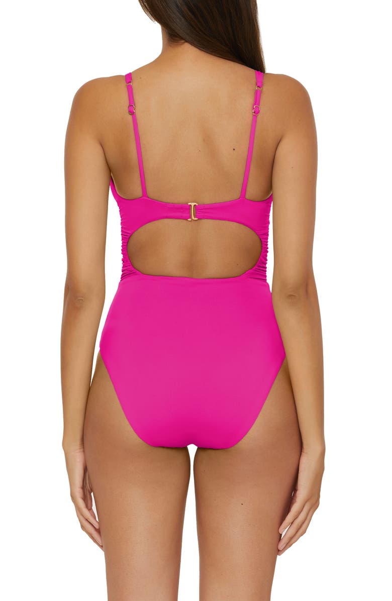 Becca Garden of Eden Multifit One-Piece Swimsuit, Alternate, color, Azalea