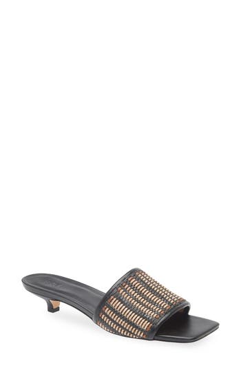 Nordstrom Rack Ilene Woven Kitten Heel Sandal In Black Multi