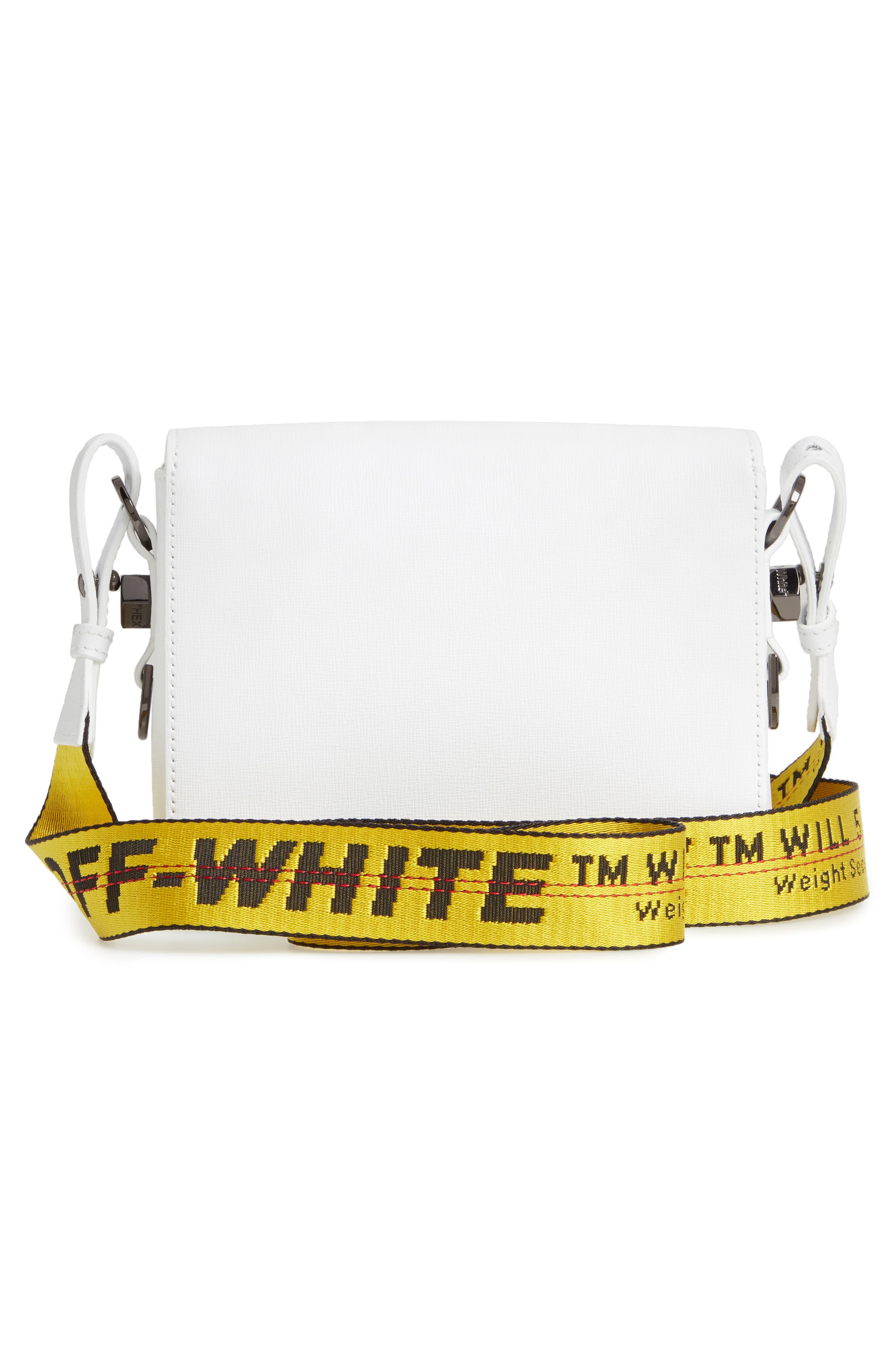 Diagonal Stripe Mini Flap Bag, Alternate, color, WHITE BLACK