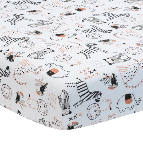 Lambs & Ivy Patchwork Jungle Animals 4-piece Nursery Baby Crib Bedding Set In Multi