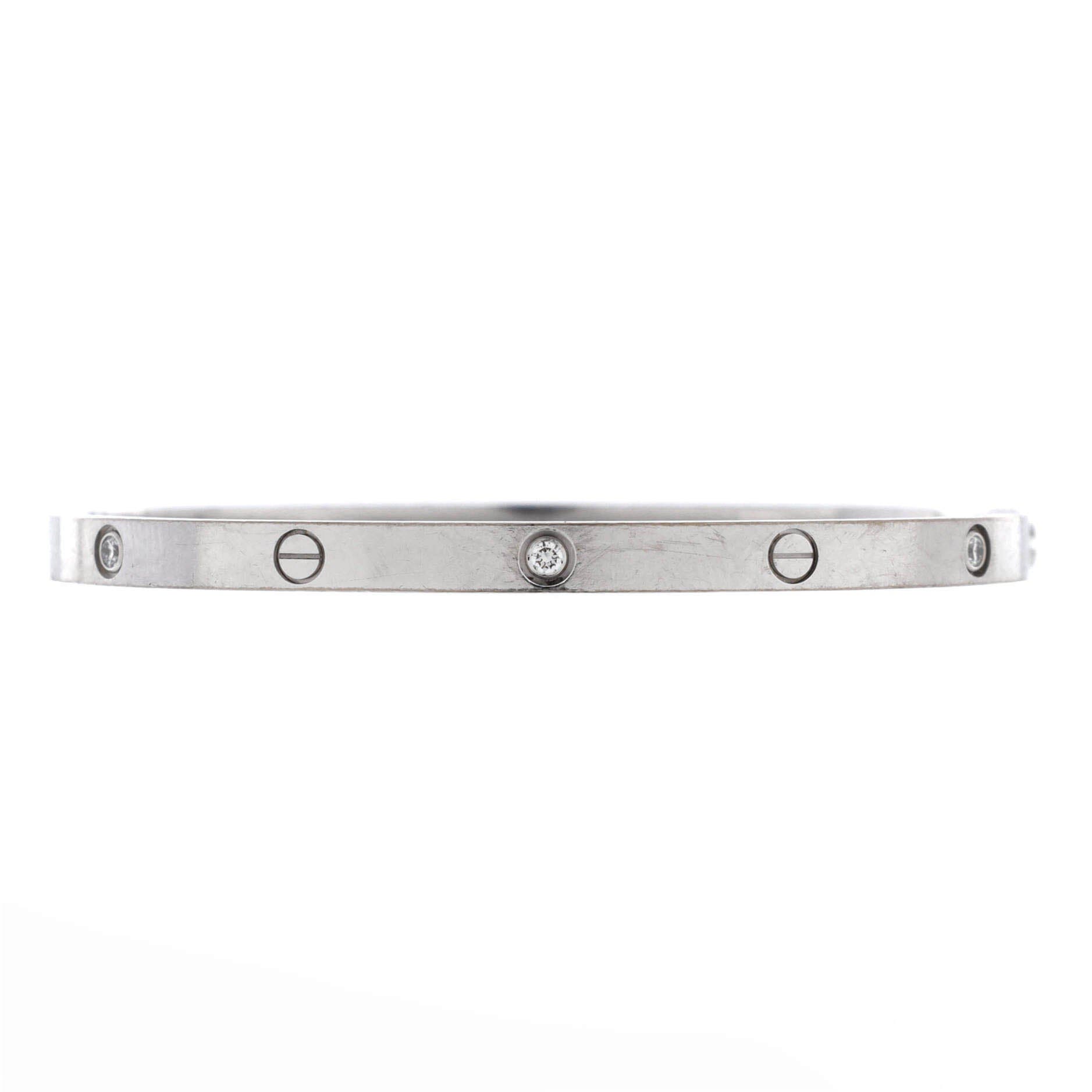 Love 6 Diamond Bracelet 18K White Gold and Diamonds Small, Main, color, Metallic Gold